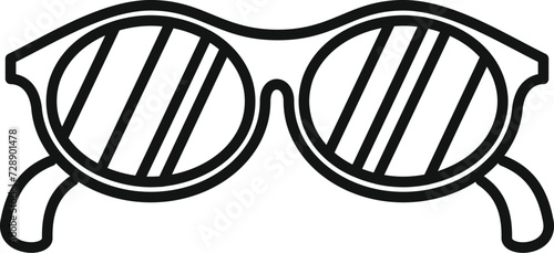 Beach sunglasses icon outline vector. Safety insurance. Person care pension