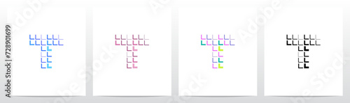 Square Tiles Drop Emboss Shadow Letter Logo Design T