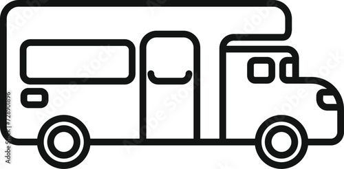 Home truck icon outline vector. Travel car. Retirement travel safety