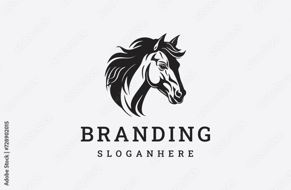 Head horse logo style icon design template flat vector Head horse logo style icon design template flat vector