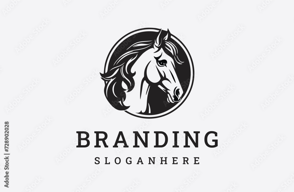 Head horse logo style icon design template flat vector Head horse logo style icon design template flat vector