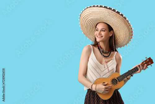 Beautiful woman in sombrero...