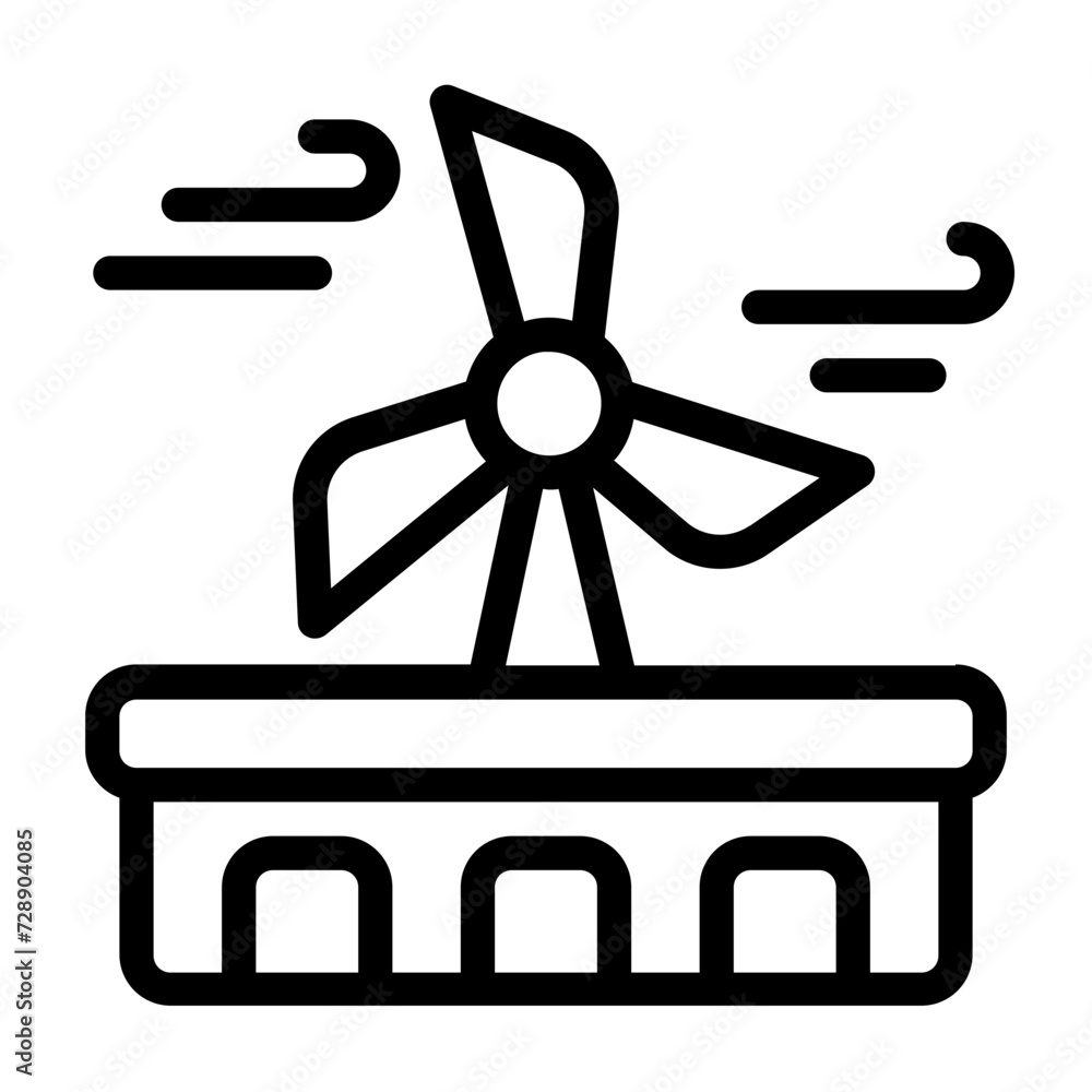 Turbine wind power icon with line style Turbine wind power icon with line style