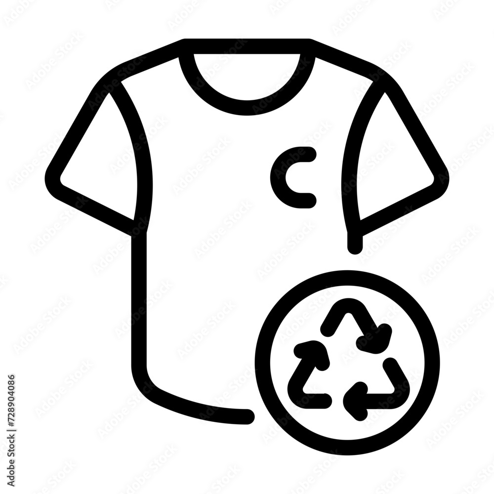 Recycle thrift shirt icon with line style Recycle thrift shirt icon with line style