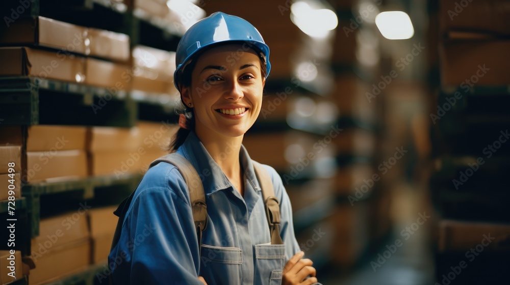 Smiling warehouse manager in a warehouse
Smiling warehouse manager in a warehouse
