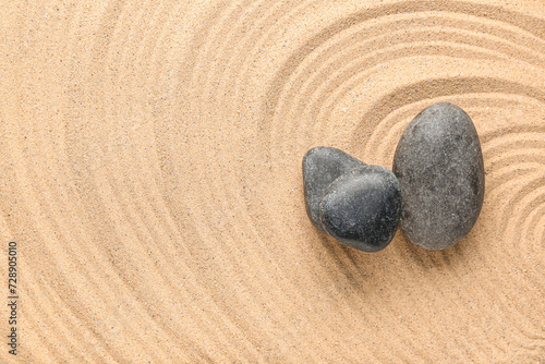Zen garden sand with raked ...