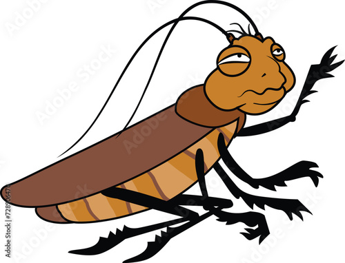 Vermin cockroach icon cartoon vector. Brown pest. Insect bug character