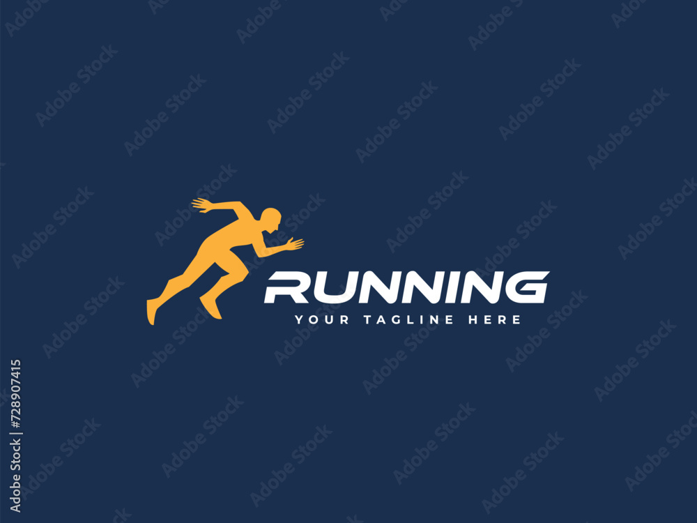 running logo vector illustration. silhouette of a running person logo template running logo vector illustration. silhouette of a running person logo template