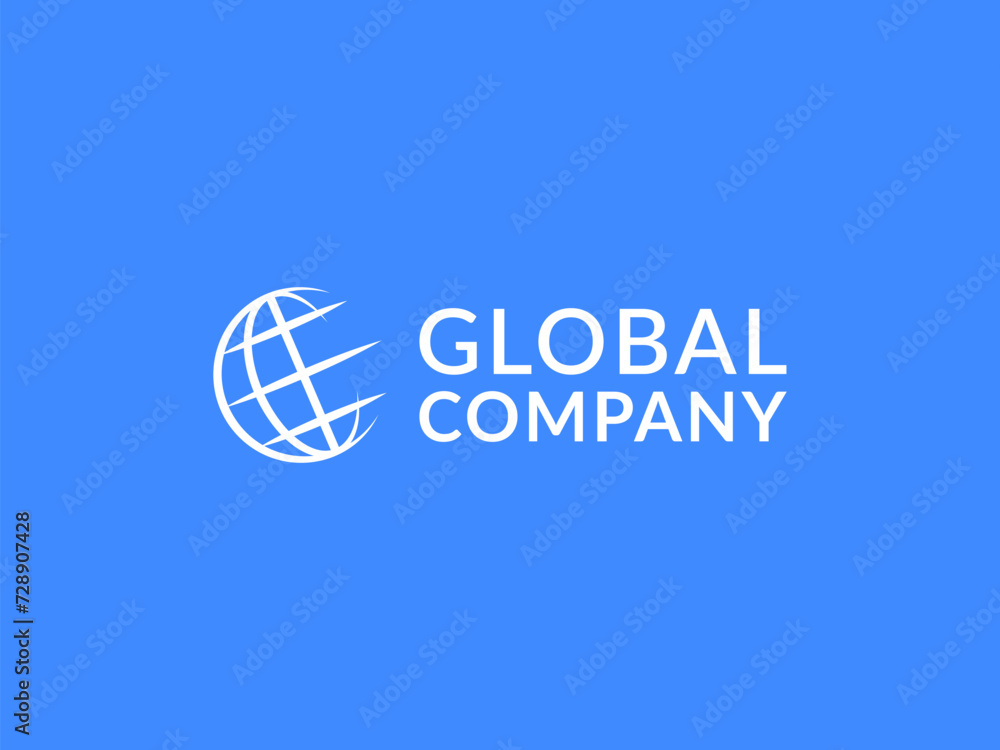 global logo vector illustration. simple line globe logo template global logo vector illustration. simple line globe logo template