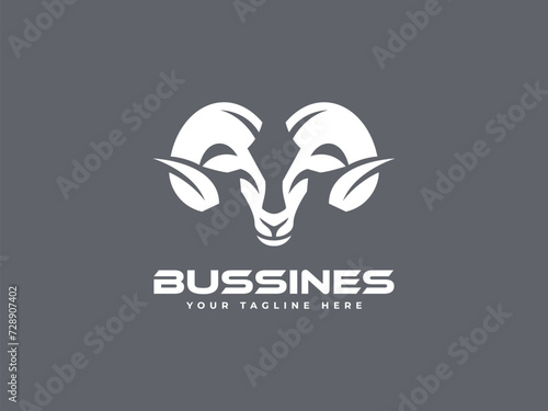 goat logo vector illustration. goat ram head logo template