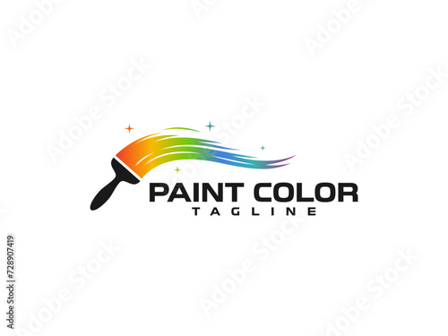 painting logo vector illustration. paint brush logo template