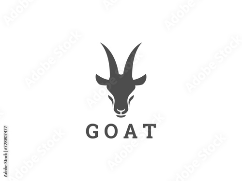 goat logo vector illustration. goat head silhouette logo template