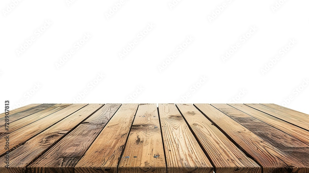 Empty light wooden table isolated on white Empty light wooden table isolated on white