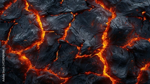 Lava texture fire background rock volcano magma molten hell hot flow flame pattern seamless. Earth lava crack volcanic texture ground fire burn explosion stone liquid black red inferno planet relief photo