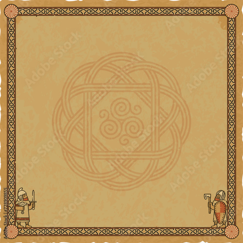 Viking Parchment with Medieval Frame and Celtic Motif