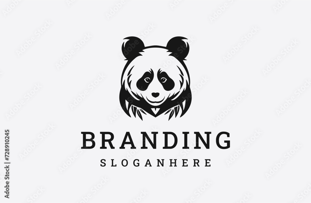black panda logo icon design illustration black panda logo icon design illustration