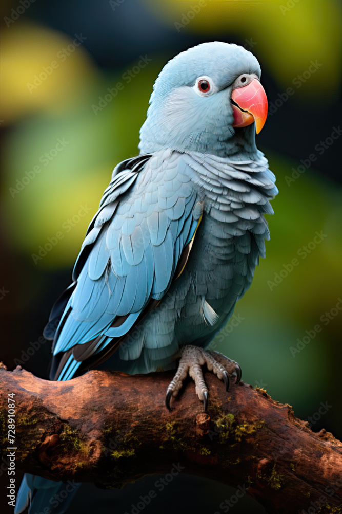 Fototapeta premium Blue Indian Ringneck Parakeet at home