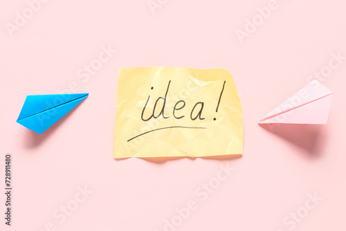 Paper planes and sheet with...