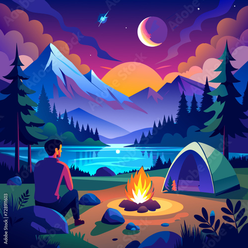 camping at night