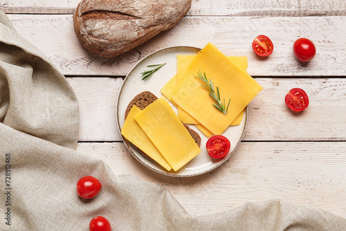 Tasty sandwich with cheese ...