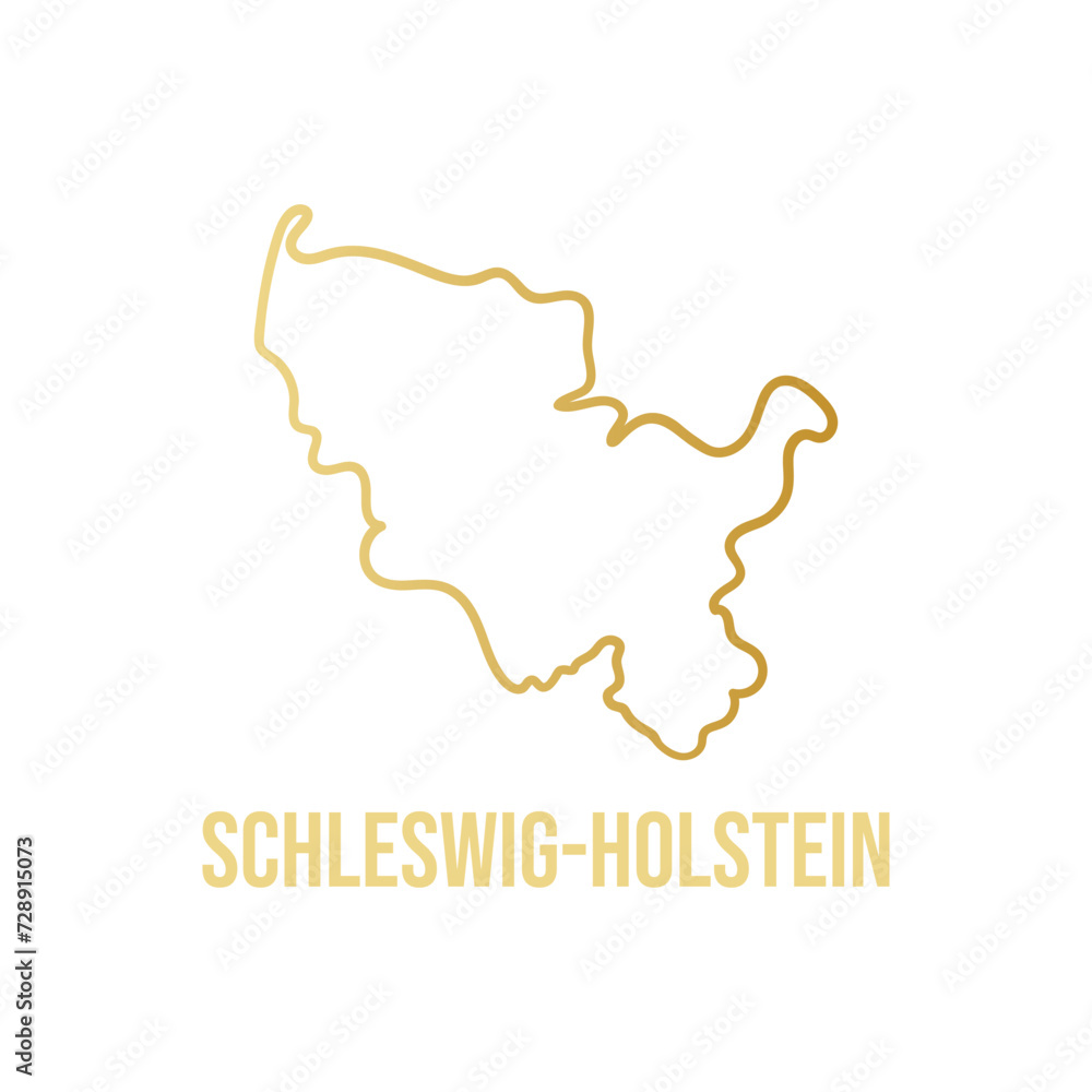 Schleswig Holstein state smooth simplified map, isolated vector Schleswig Holstein state smooth simplified map, isolated vector