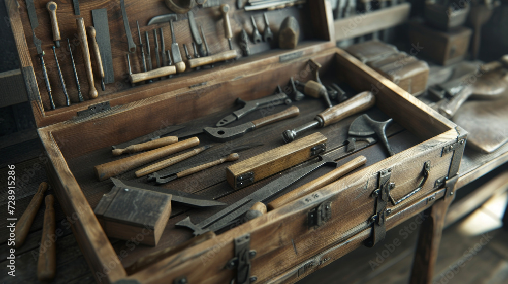 The carpenters toolbox is always wellstocked with a variety of chisels saws and planes for any woodwork needed on the ship. The carpenters toolbox is always wellstocked with a variety of chisels saws and planes for any woodwork needed on the ship.