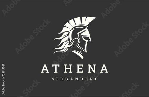 Goddess greek athena logo icon design template.