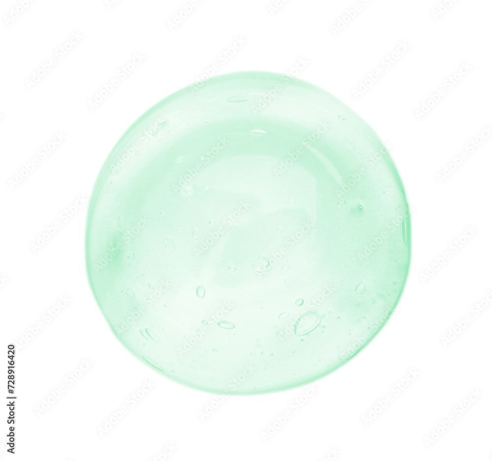 Obraz premium Sample of cosmetic gel isolated on white, top view