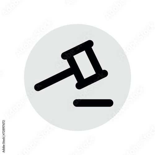 Judge gavel icon. Symbol of justice, decision, sentence or trial. Attribute of laws, lawyer or auction and bidding.