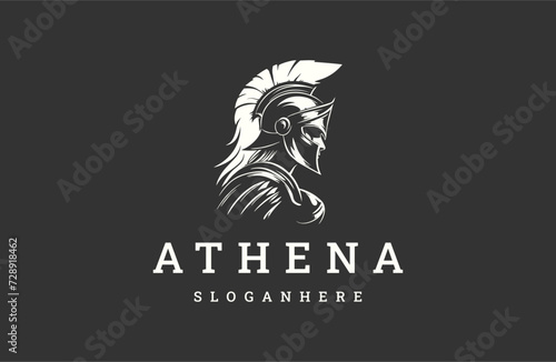 Goddess greek athena logo icon design template. photo
