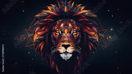 low poly lion vector isolated