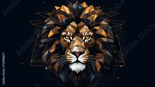 low poly lion vector isolated