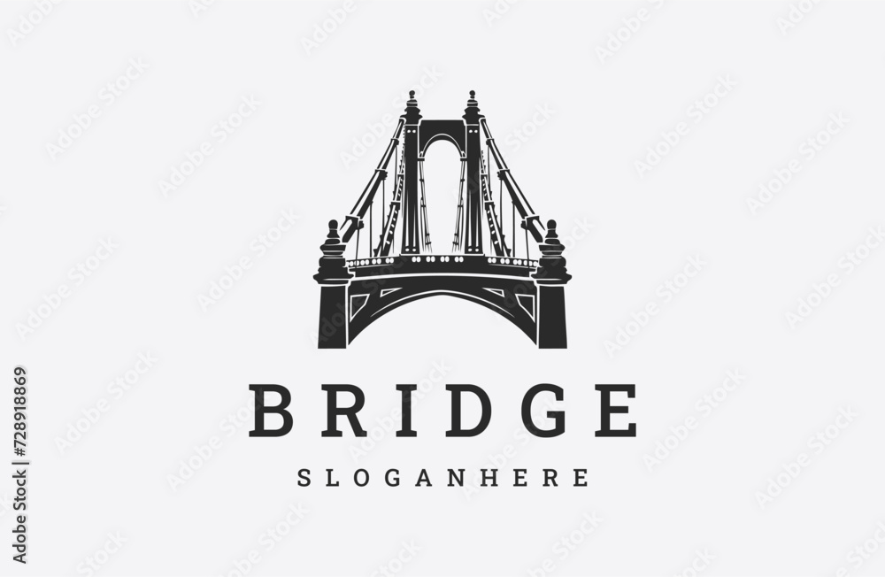 Bridge logo style icon design template flat vector Bridge logo style icon design template flat vector