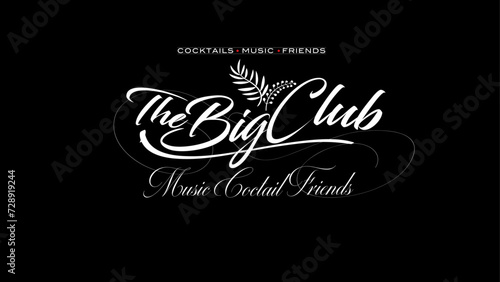 Texto de un bar en forma de imagotipo Big Club