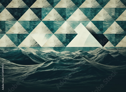 abstract ocean background with geometry shapes and water waves tide comeliness