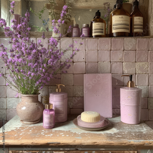 Lavender Bathroom Beauty Log for Tracking Skincare Routines