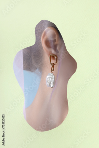 Ear of beautiful young woma...