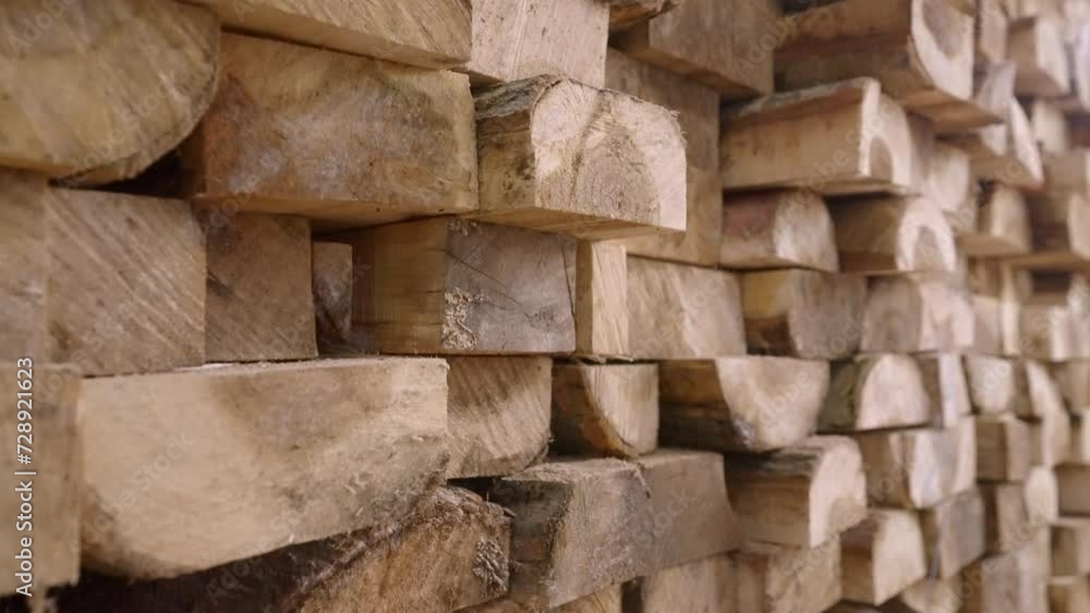 Stack Of Processed Timber At Wood Factory In Pulwama, South Kashmir, India. closeup shot Stack Of Processed Timber At Wood Factory In Pulwama, South Kashmir, India. closeup shot