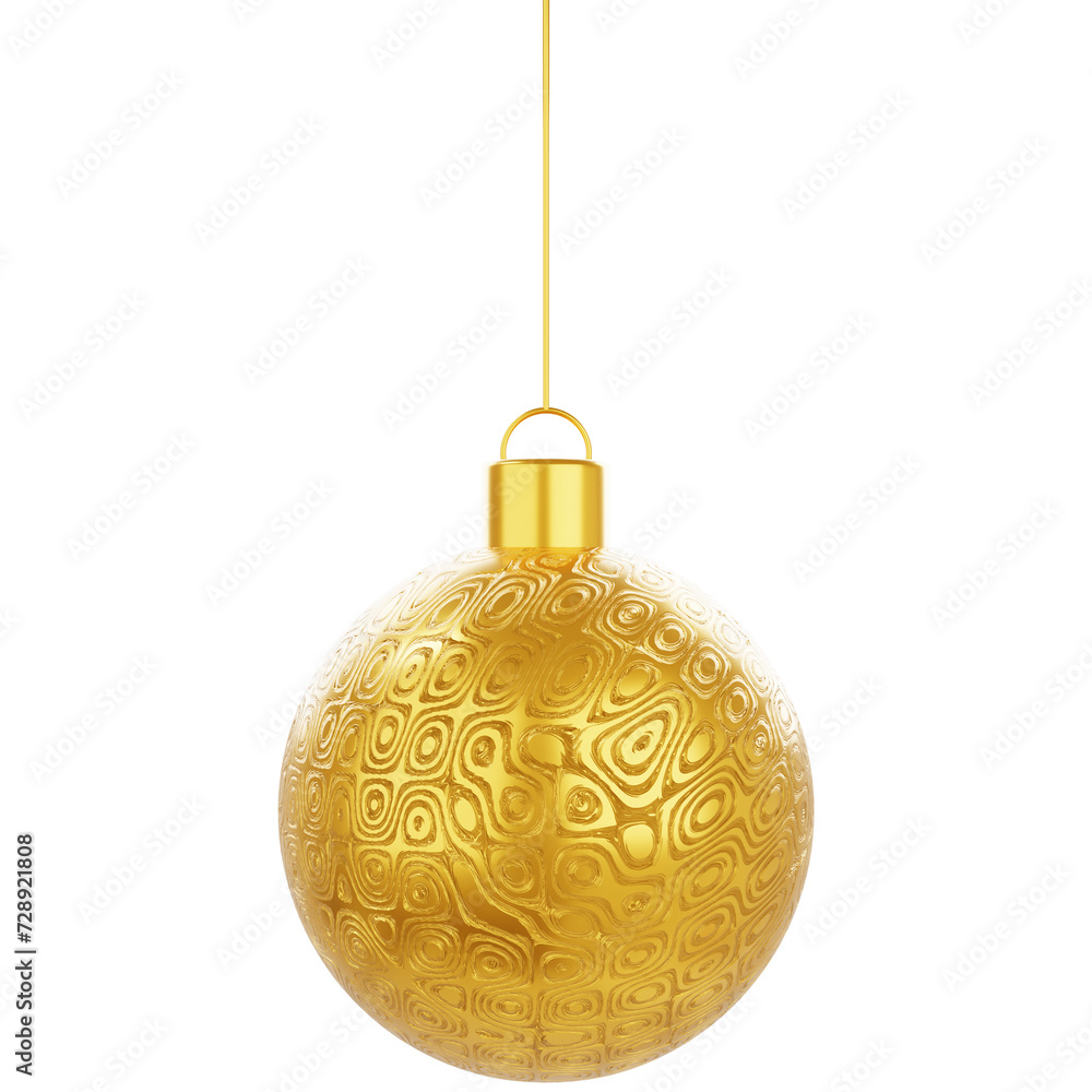 Golden ball_decoration Party 3D Illustration Golden ball_decoration Party 3D Illustration