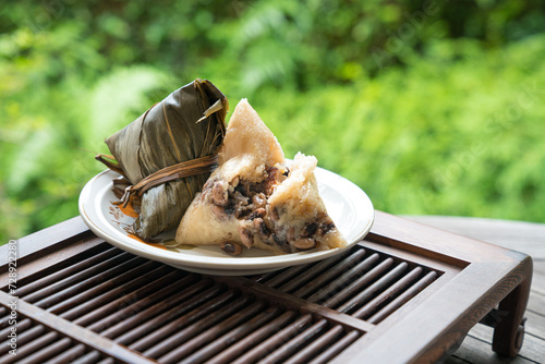 Zongzi. Rice dumpling for Chinese traditional Boat Festival. photo