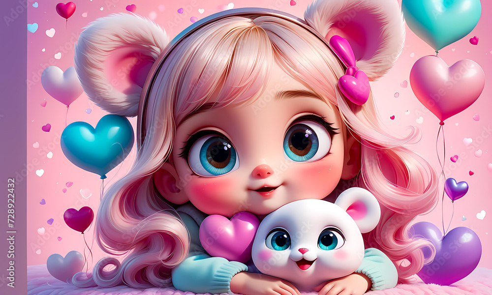 Cartoon 3d character, wallpaper for kids , cute cartoon character background