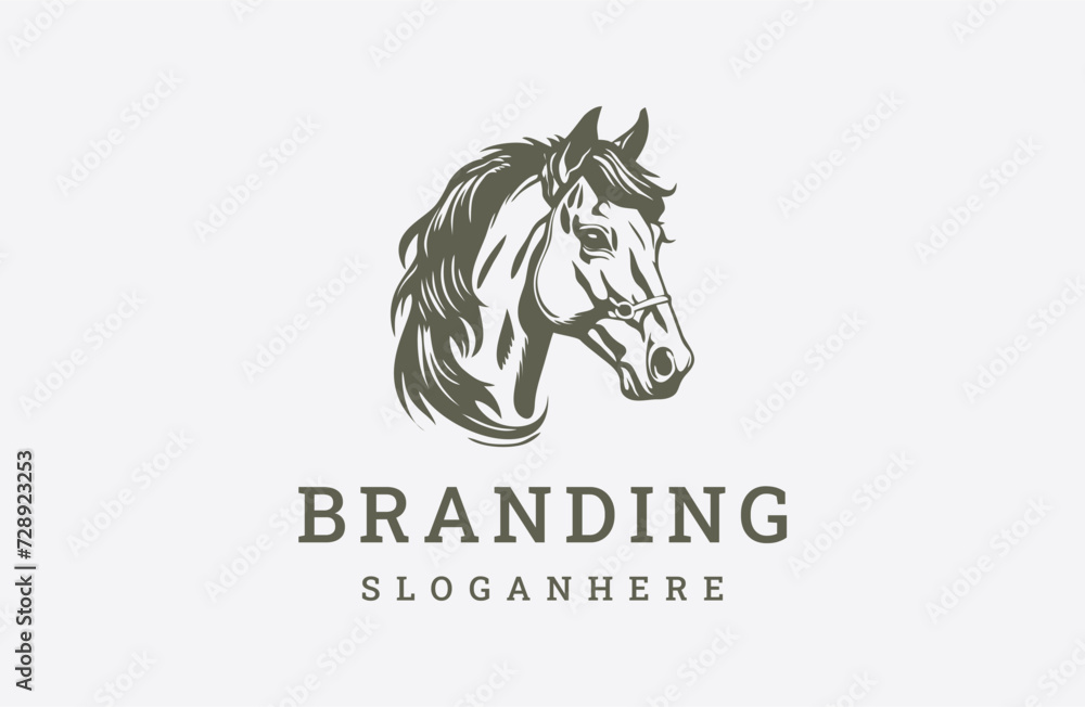Head horse logo style icon design template flat vector Head horse logo style icon design template flat vector