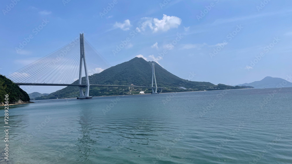 広島　愛媛　瀬戸内海に架かる多々羅大橋