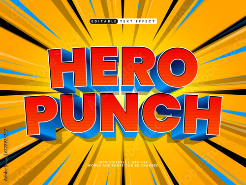 hero punch editable text effect themed superhero