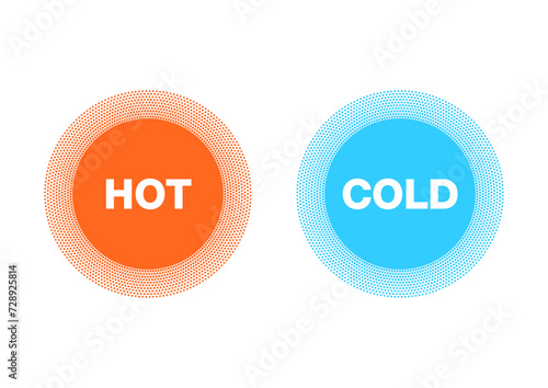 HOTとCOLDのアイコン。温度のボタン。