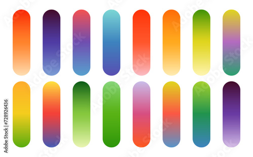 vector set of color Gradient Pallets, color swatch. catalog samples, trendy multicolored pallet