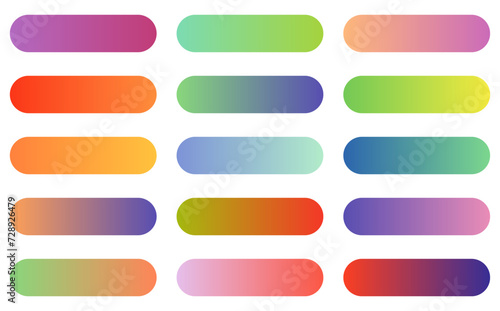 vector set of color Gradient Pallets, color swatch. catalog samples, trendy multicolored pallet