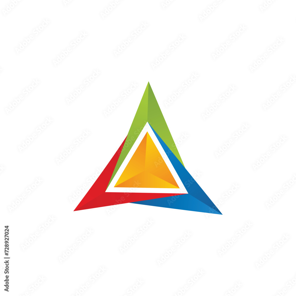 triangle logo design with 3d style triangle logo design with 3d style