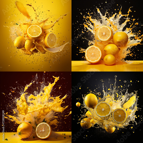 orange splash shoot on studio concept