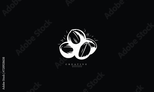 Nuts white logo black background